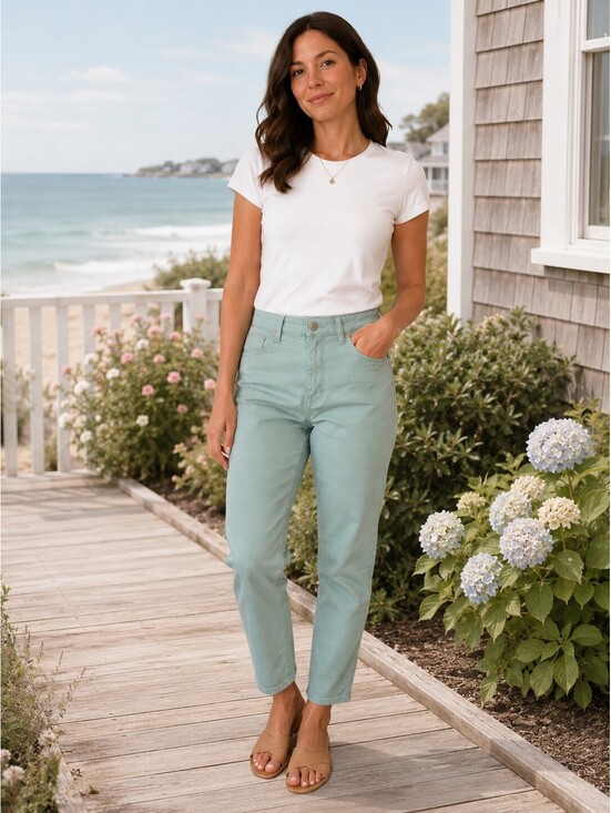 Talbots Denim - Talbots Women's Slim Ankle Jeans Mint Green Mid-Rise Stretch Size 12 NWT Classic
